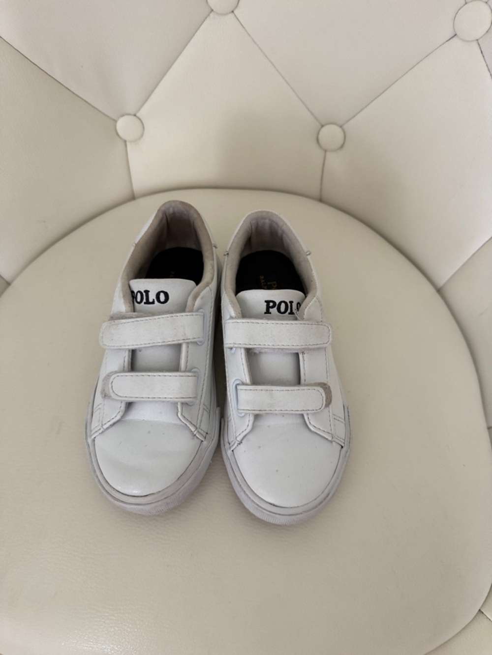 Polo Ralph Lauren Hook & Loop Toddler Boys Easten II EZ White Blue Sneaker 10T - Picture 9 of 11
